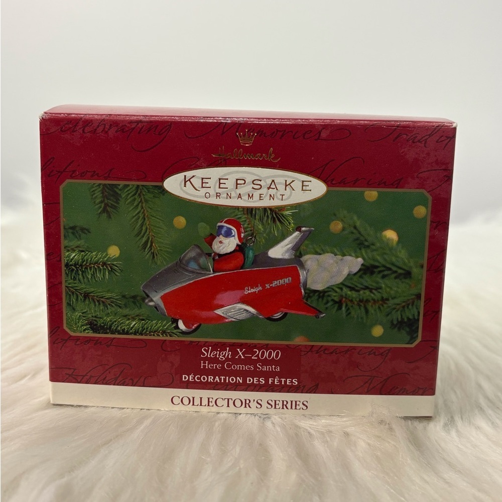 Hallmark Keepsake Collector’s Series Red and Green “Sleigh X-2000” Ornament